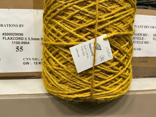 Partij vivant flaxcord +- 3,5mm spool 1kg 100% jute (50x) - afbeelding 5 van  8