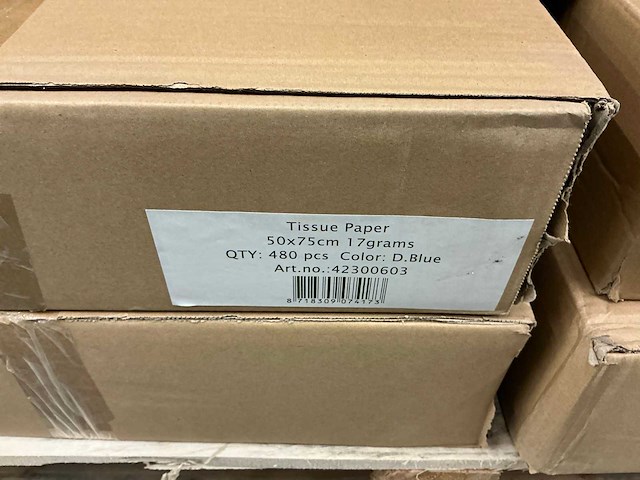 Partij vloeipapier 50x75cm 17grams d.blue (2400x) - afbeelding 2 van  3