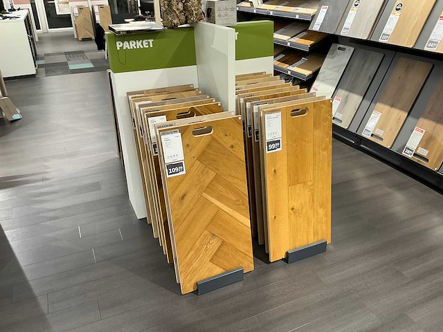 Partij vloer samples met houders pvc/laminaat/parket - afbeelding 6 van  11