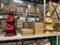 Partij vouwbare kerstbomen 57x86cm rood&goud (9x) - afbeelding 1 van  6