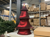 Partij vouwbare kerstbomen 57x86cm rood&goud (9x) - afbeelding 2 van  6