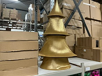 Partij vouwbare kerstbomen 57x86cm rood&goud (9x) - afbeelding 3 van  6