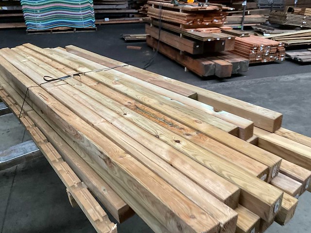 Partij vuren palen geïmpregneerd 210-270x6,8x6,8 cm - afbeelding 3 van  18