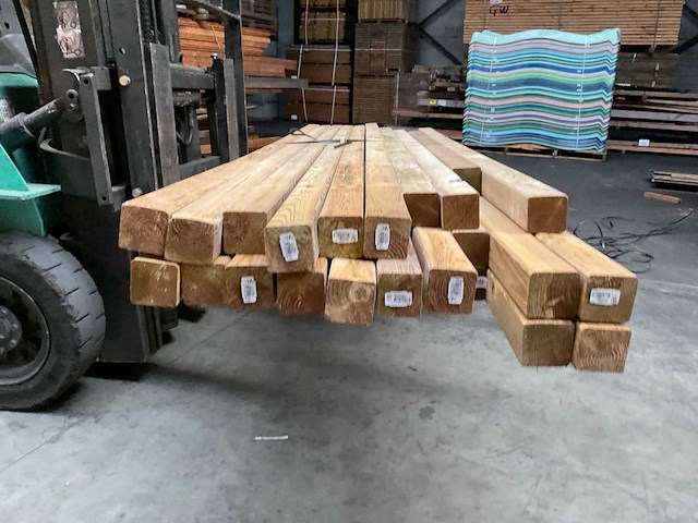 Partij vuren palen geïmpregneerd 210-270x6,8x6,8 cm - afbeelding 9 van  18