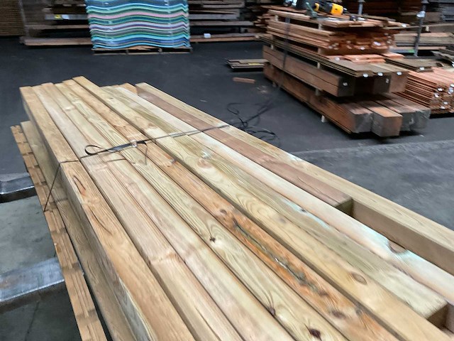 Partij vuren palen geïmpregneerd 210-270x6,8x6,8 cm - afbeelding 4 van  13