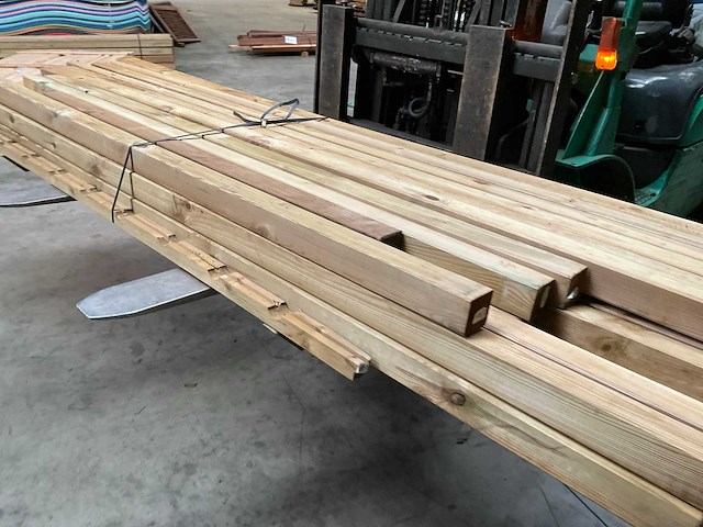 Partij vuren palen geïmpregneerd 210-270x6,8x6,8 cm - afbeelding 8 van  13