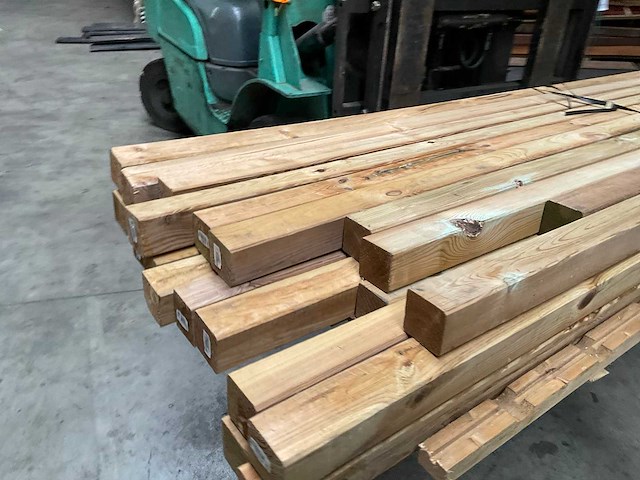 Partij vuren palen geïmpregneerd 210-270x6,8x6,8 cm - afbeelding 12 van  13