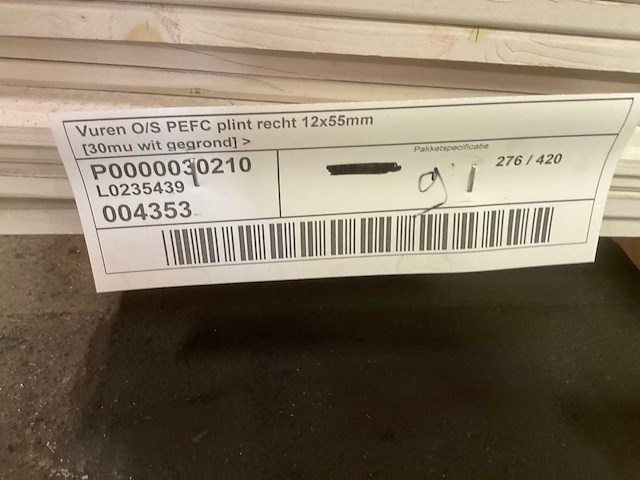 Partij vuren plint recht 12x55 mm - afbeelding 5 van  5