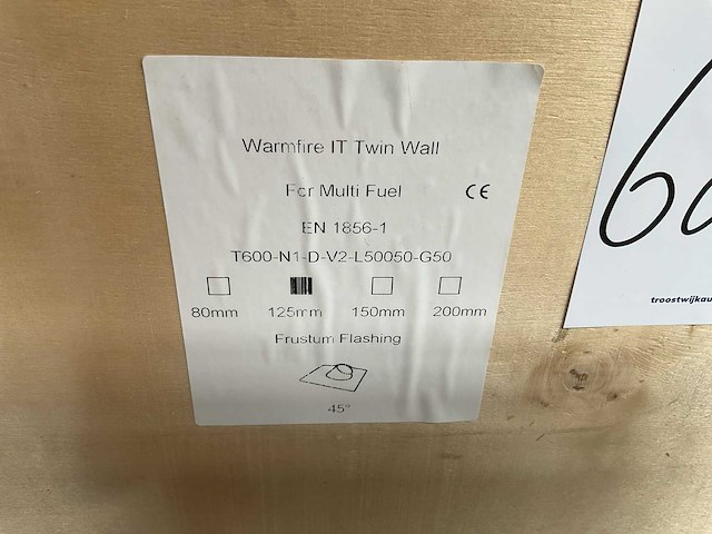 Partij warmfire - it twin wall rond 125 mm 45 gr - gegalvaniseerde doorvoer - afbeelding 6 van  7