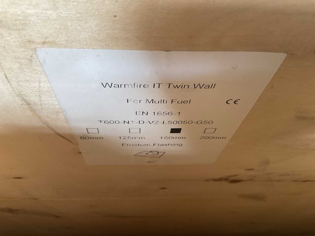 Partij warmfire - it twin wall rond 125 mm 45 gr - gegalvaniseerde doorvoer - afbeelding 7 van  7