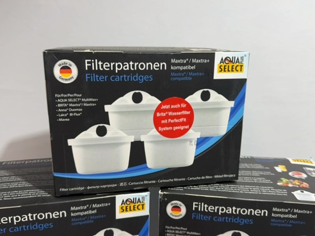 Partij waterfilters, aqua select, wit, alternatief voor brita maxtra - 9 dozen a 4 stuks - afbeelding 2 van  3