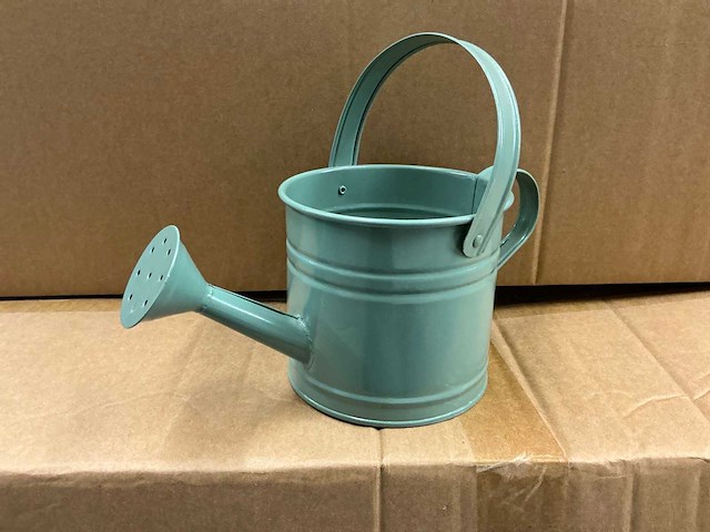 Partij watering cans prague zinc ø12xh11cm green metal (144x) - afbeelding 1 van  5