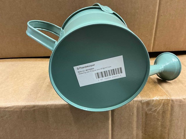 Partij watering cans prague zinc ø12xh11cm green metal (144x) - afbeelding 2 van  5