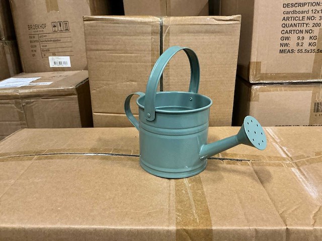Partij watering cans prague zinc ø12xh11cm green metal (192x) - afbeelding 1 van  5