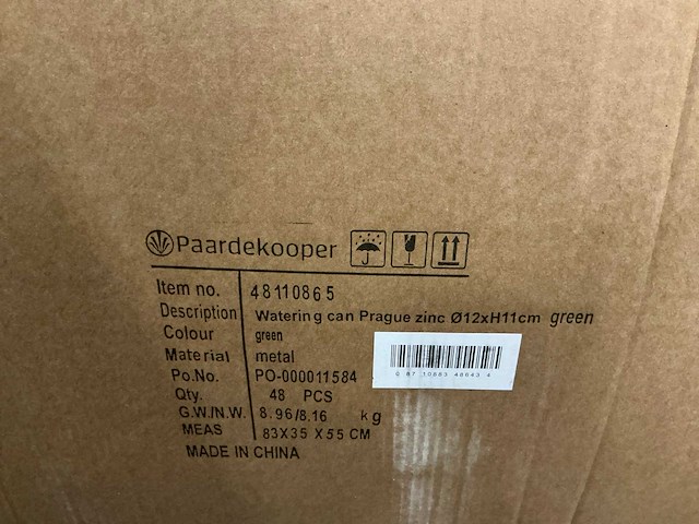 Partij watering cans prague zinc ø12xh11cm green metal (192x) - afbeelding 4 van  5