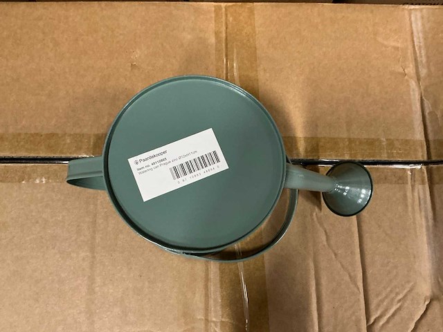 Partij watering cans prague zinc ø12xh11cm green metal (192x) - afbeelding 3 van  5