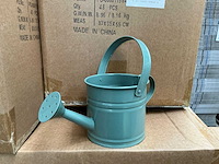Partij watering cans prague zinc ø12xh11cm green metal (384x) - afbeelding 1 van  4