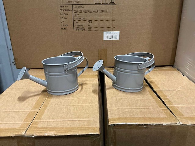 Partij watering cans prague zinc ø12xh11cm grey (240x) - afbeelding 1 van  6