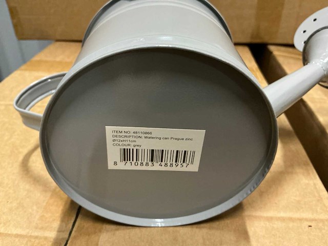 Partij watering cans prague zinc ø12xh11cm grey (264x) - afbeelding 5 van  6