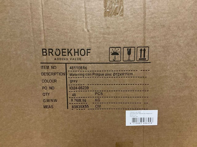 Partij watering cans prague zinc ø12xh11cm grey (288x) - afbeelding 6 van  6