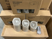 Partij wax candles rustique led d7,5xh10/12,5/15cm grey set/3 (93x) - afbeelding 2 van  8