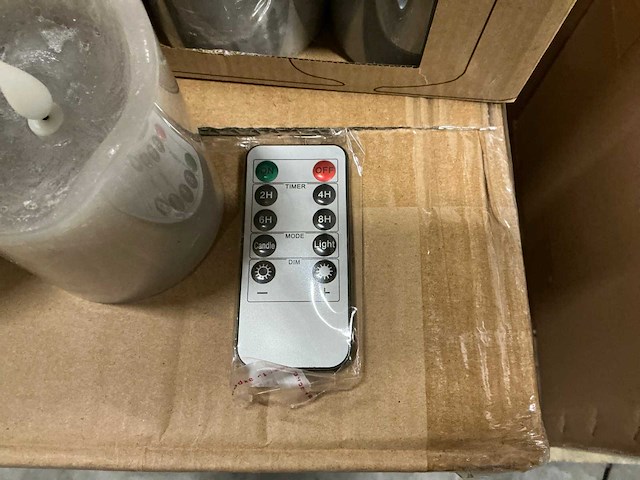 Partij wax candles rustique led d7,5xh10/12,5/15cm grey set/3 (93x) - afbeelding 3 van  8