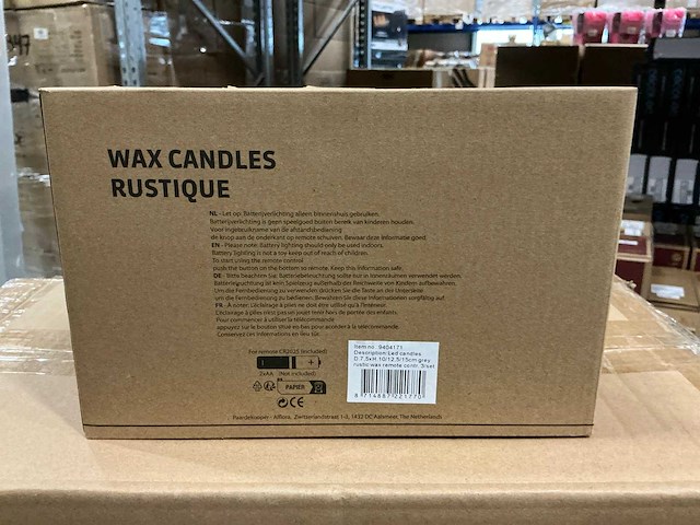 Partij wax candles rustique led d7,5xh10/12,5/15cm grey set/3 (93x) - afbeelding 6 van  8
