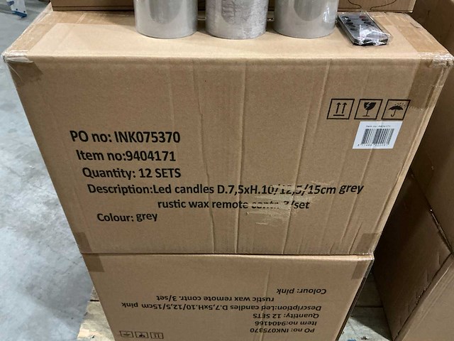 Partij wax candles rustique led d7,5xh10/12,5/15cm grey set/3 (93x) - afbeelding 8 van  8