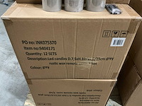 Partij wax candles rustique led d7,5xh10/12,5/15cm grey set/3 (93x) - afbeelding 8 van  8