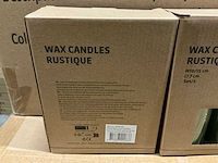 Partij wax candles rustique led h10/15xø7cm green rib wax 2/set (117x) - afbeelding 1 van  2