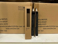 Partij wax led candles rustique sets ø2,2 h25cm black remote control,timer (144x) - afbeelding 2 van  7