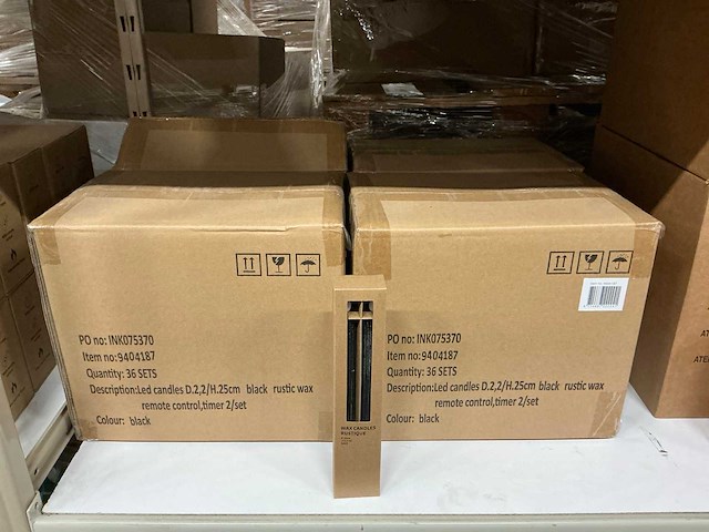 Partij wax led candles rustique sets ø2,2 h25cm black remote control,timer (144x) - afbeelding 3 van  7