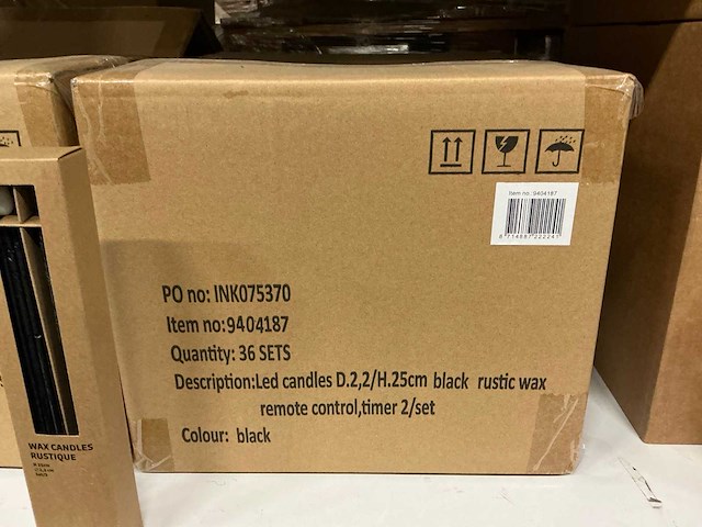 Partij wax led candles rustique sets ø2,2 h25cm black remote control,timer (144x) - afbeelding 4 van  7