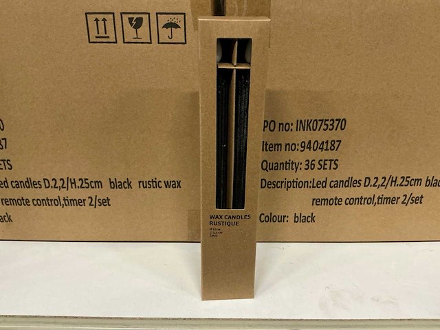 Partij wax led candles rustique sets ø2,2 h25cm black remote control,timer (144x) - afbeelding 5 van  7