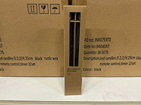 Partij wax led candles rustique sets ø2,2 h25cm black remote control,timer (144x) - afbeelding 5 van  7