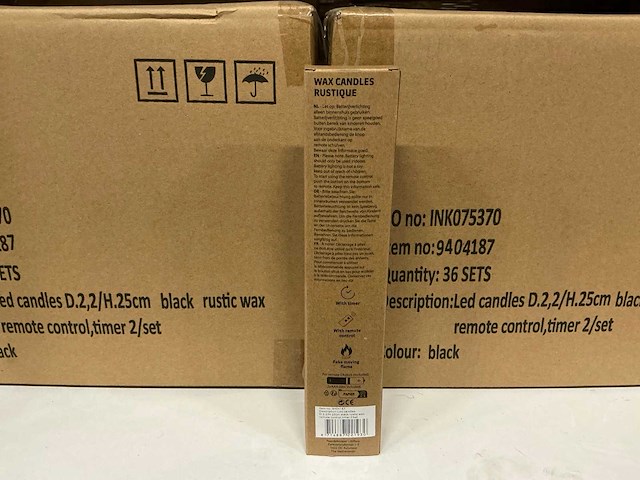 Partij wax led candles rustique sets ø2,2 h25cm black remote control,timer (144x) - afbeelding 6 van  7