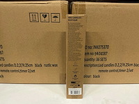 Partij wax led candles rustique sets ø2,2 h25cm black remote control,timer (144x) - afbeelding 6 van  7