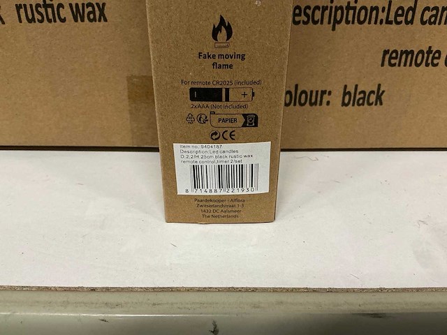 Partij wax led candles rustique sets ø2,2 h25cm black remote control,timer (144x) - afbeelding 7 van  7