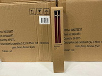 Partij wax led candles rustique sets ø2,2 h29cm red rib remote contr,timer,dimmer (216x) - afbeelding 3 van  6
