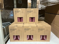 Partij wax led candles rustique sets h10/15/ø7cm red rib wax remote control,timer (24x) - afbeelding 1 van  3