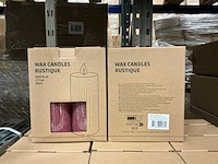 Partij wax led candles rustique sets h10/15/ø7cm red rib wax remote control,timer (24x) - afbeelding 2 van  3