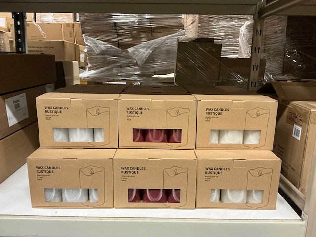 Partij wax led candles sets h10/12,5/15cm white/cream/red (33x) - afbeelding 1 van  6