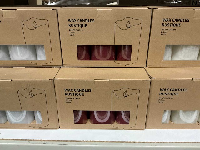 Partij wax led candles sets h10/12,5/15cm white/cream/red (33x) - afbeelding 3 van  6