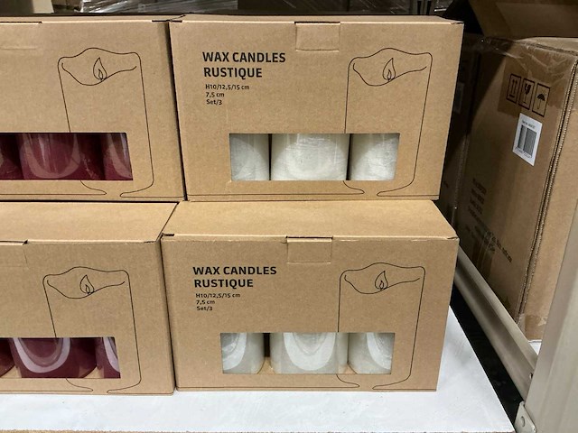 Partij wax led candles sets h10/12,5/15cm white/cream/red (33x) - afbeelding 5 van  6