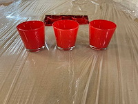 Partij waxine glas evander d.7,5xh.7,5cm rood (2604x) - afbeelding 1 van  5