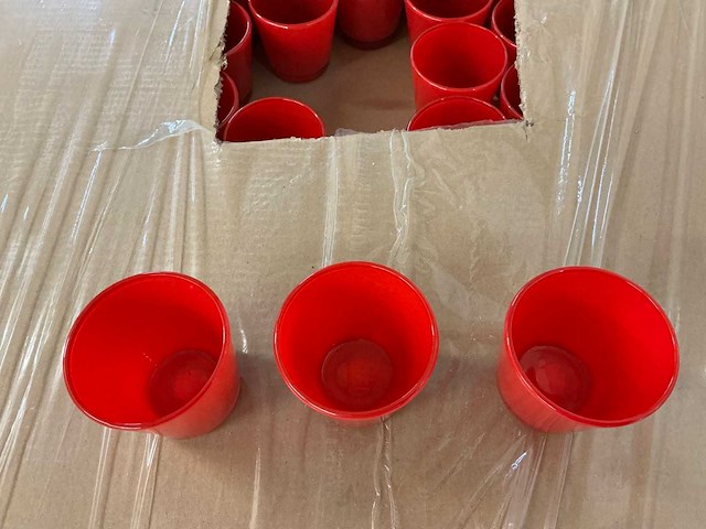 Partij waxine glas evander d.7,5xh.7,5cm rood (2604x) - afbeelding 2 van  5
