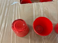 Partij waxine glas evander d.7,5xh.7,5cm rood (2604x) - afbeelding 3 van  5