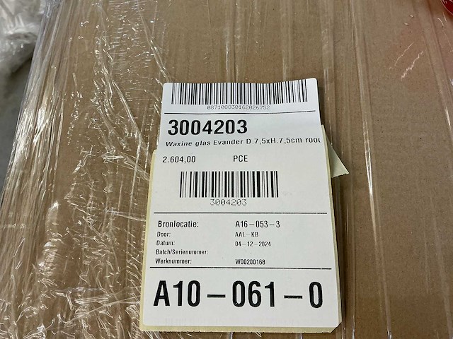 Partij waxine glas evander d.7,5xh.7,5cm rood (2604x) - afbeelding 5 van  5