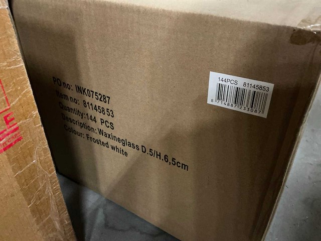 Partij waxineglass d5/h6,5cm frosted white (816x) - afbeelding 3 van  3