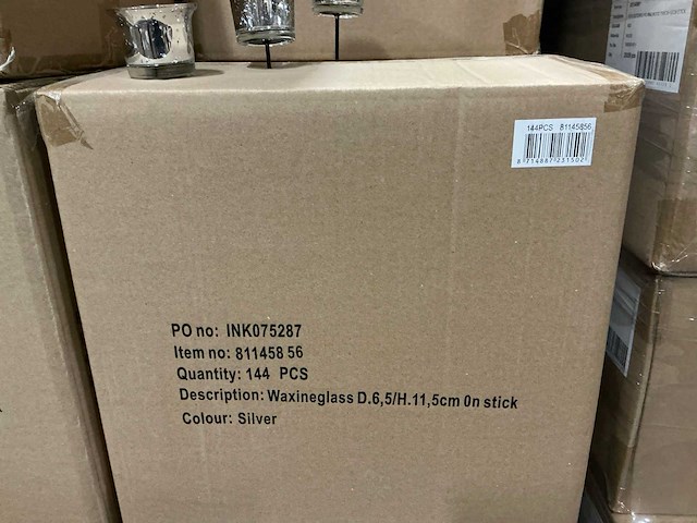 Partij waxineglass d6,5/h11,5cm on stick silver (3744x) - afbeelding 5 van  5